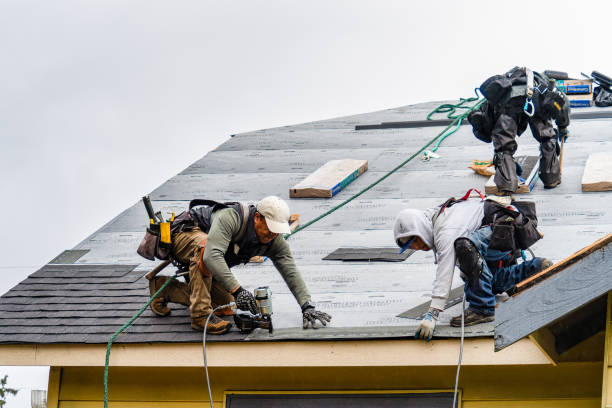 Professional Gutter Installation technician working in Scituate, MA